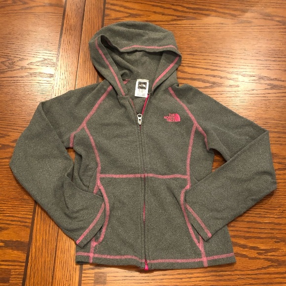 North Face Full Zip Hooded Fleece Jacket Girl Size Small 7/8 - Picture 10 of 12